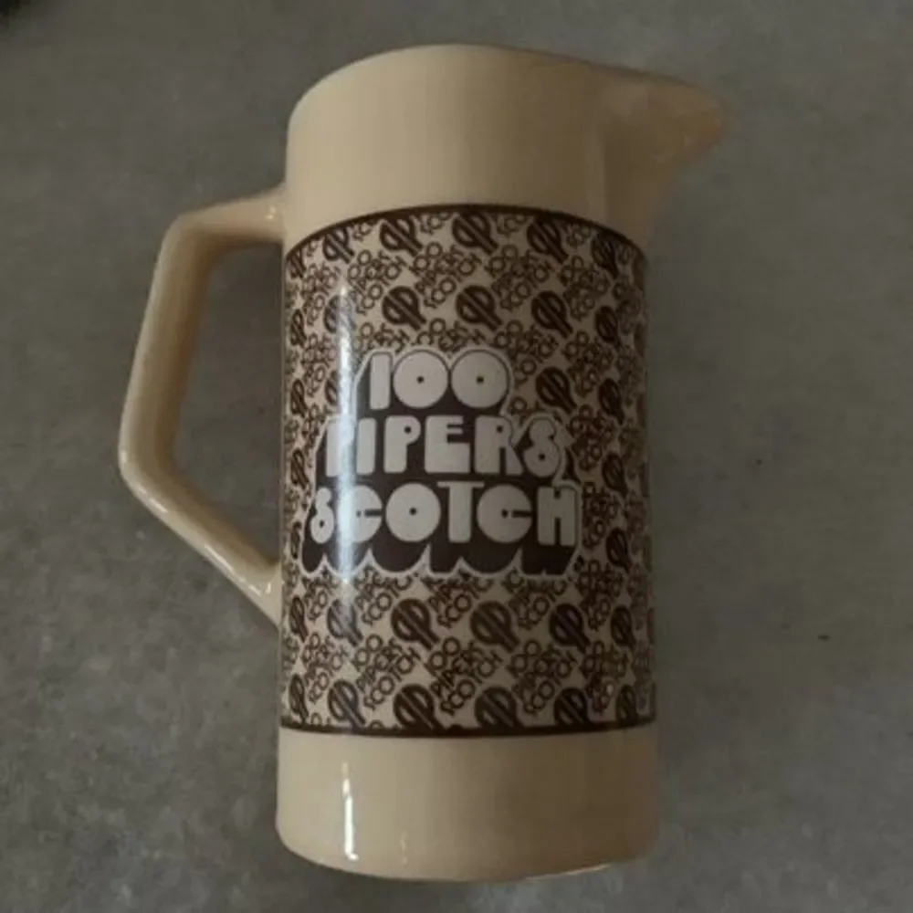 Vintage Seagrams 100 Pipers Scotch Whisky Pitcher Barware